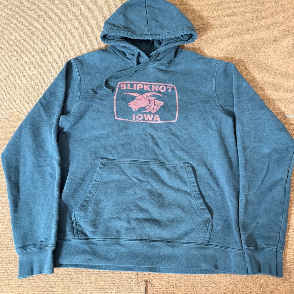 Slipknot Iowa Band Hoodie Black Red Goat Graphic Metal Sweatshirt Mens Large